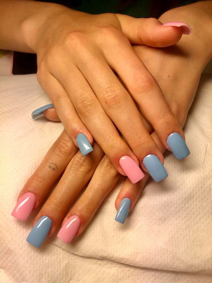 pink and blue